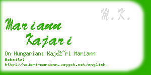 mariann kajari business card